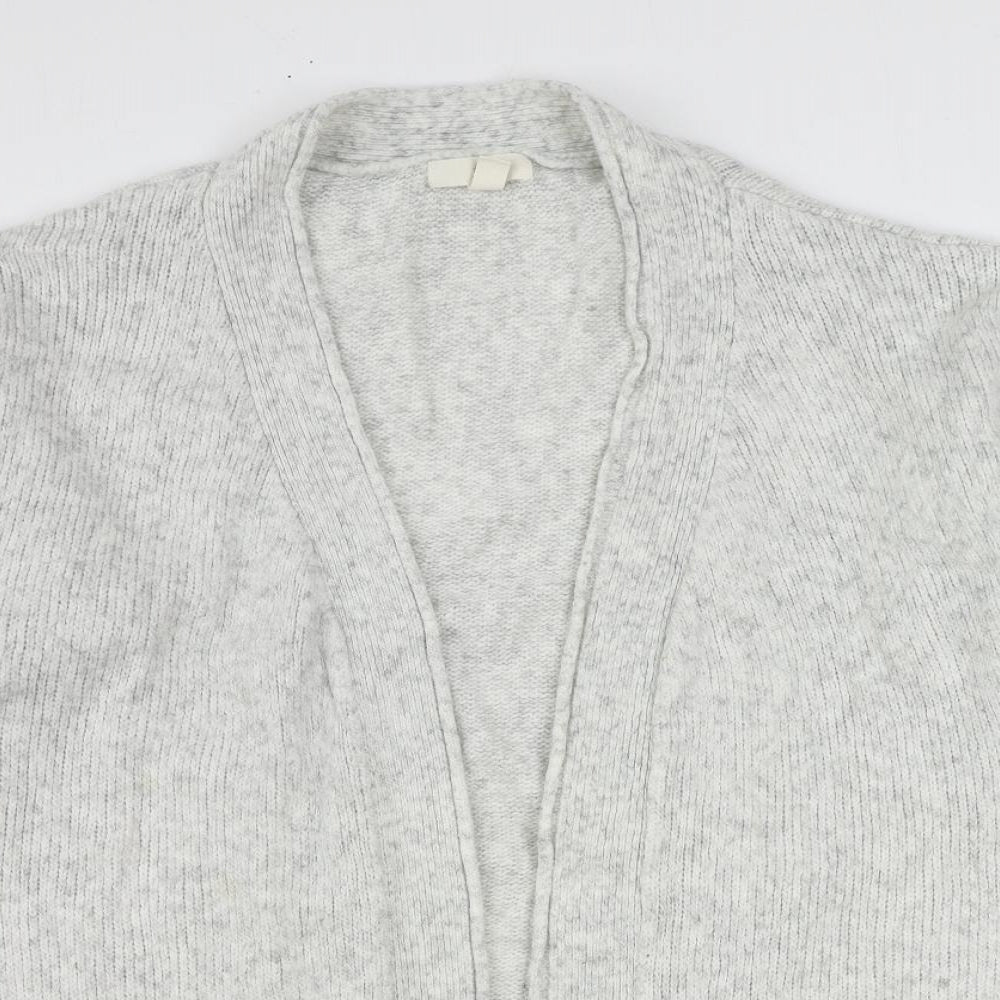 H&M Womens Grey V-Neck Acrylic Cardigan Jumper Size S