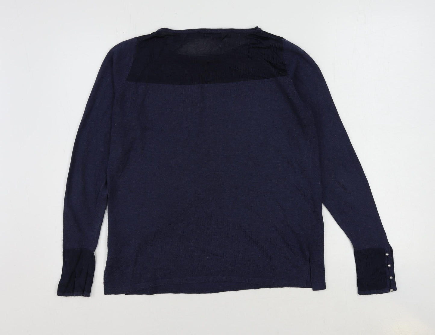 Esprit Womens Blue Round Neck Polyester Pullover Jumper Size M