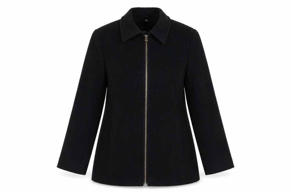 ZETA Womens Black Overcoat Coat Size 10 Zip