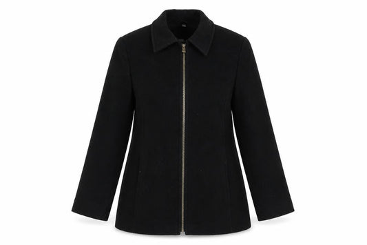 ZETA Womens Black Overcoat Coat Size 10 Zip