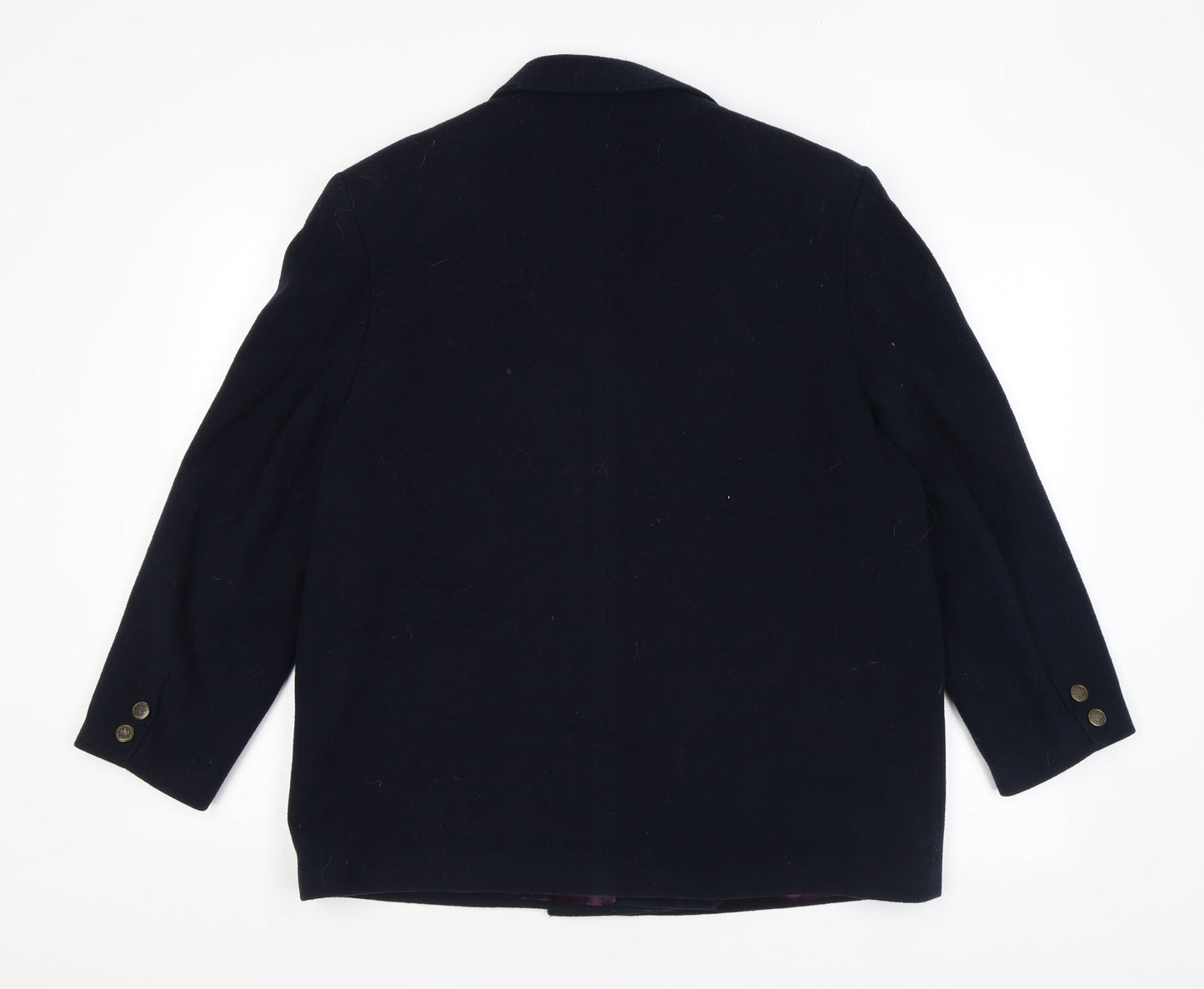 Anne Brooks Womens Black Overcoat Coat Size 16 Button