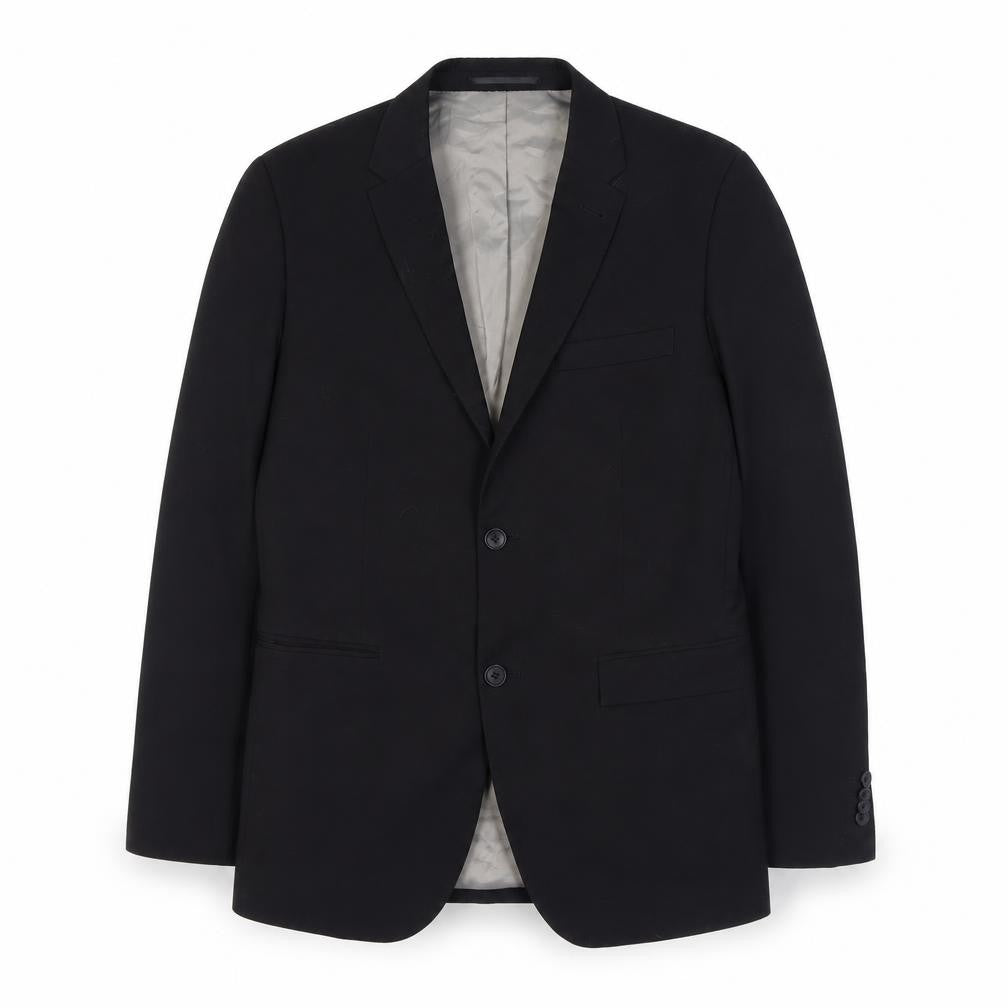 Topman Mens Black Polyester Jacket Suit Jacket Size 40 Regular