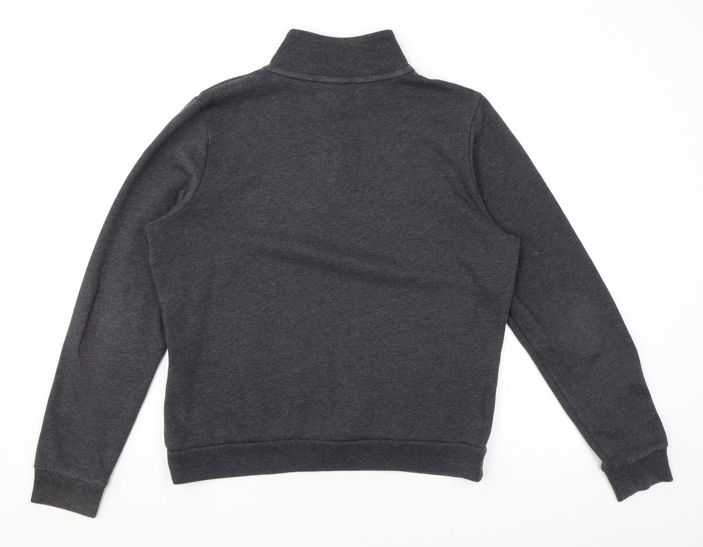 PINK Womens Grey Cotton Pullover Sweatshirt Size L Zip - Logo