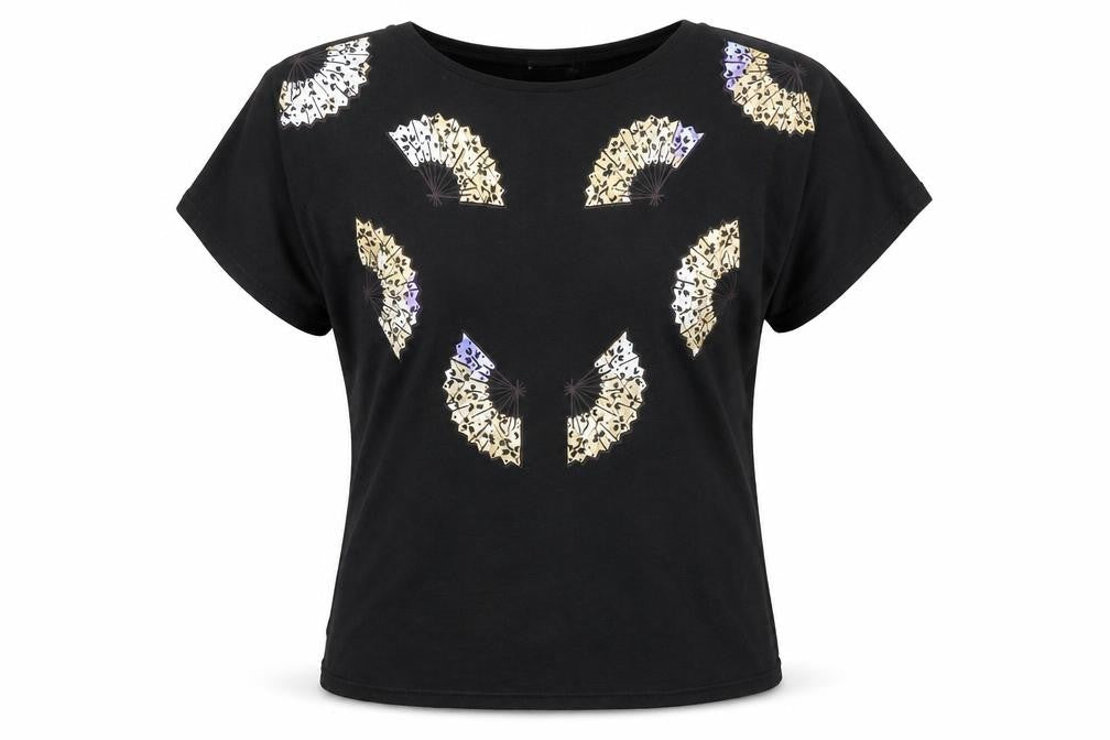 Principles Womens Black Polyester Basic T-Shirt Size M Boat Neck - Shoulder pads