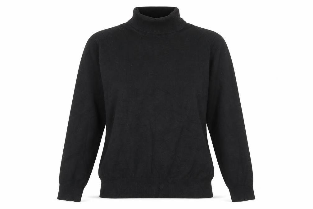 First Avenue Womens Black Roll Neck Viscose Pullover Jumper Size S