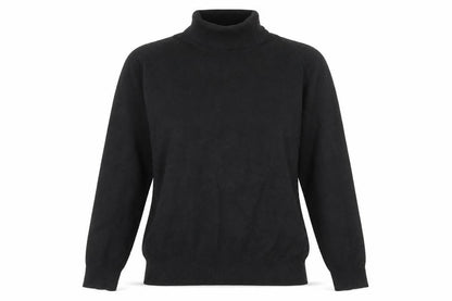 First Avenue Womens Black Roll Neck Viscose Pullover Jumper Size S