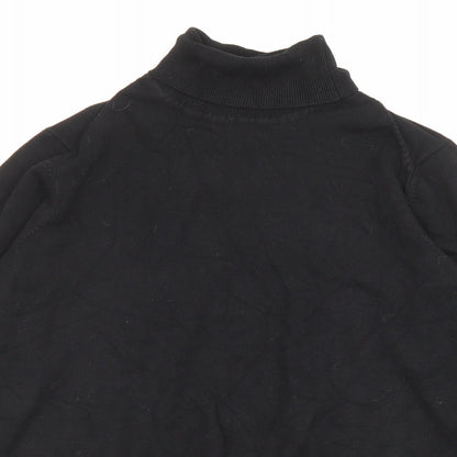 First Avenue Womens Black Roll Neck Viscose Pullover Jumper Size S