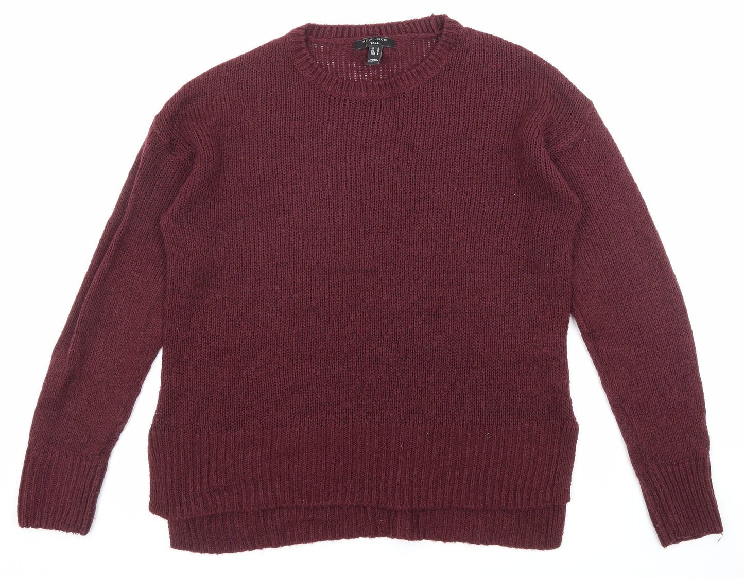 New Look Womens Purple Round Neck Acrylic Pullover Jumper Size S