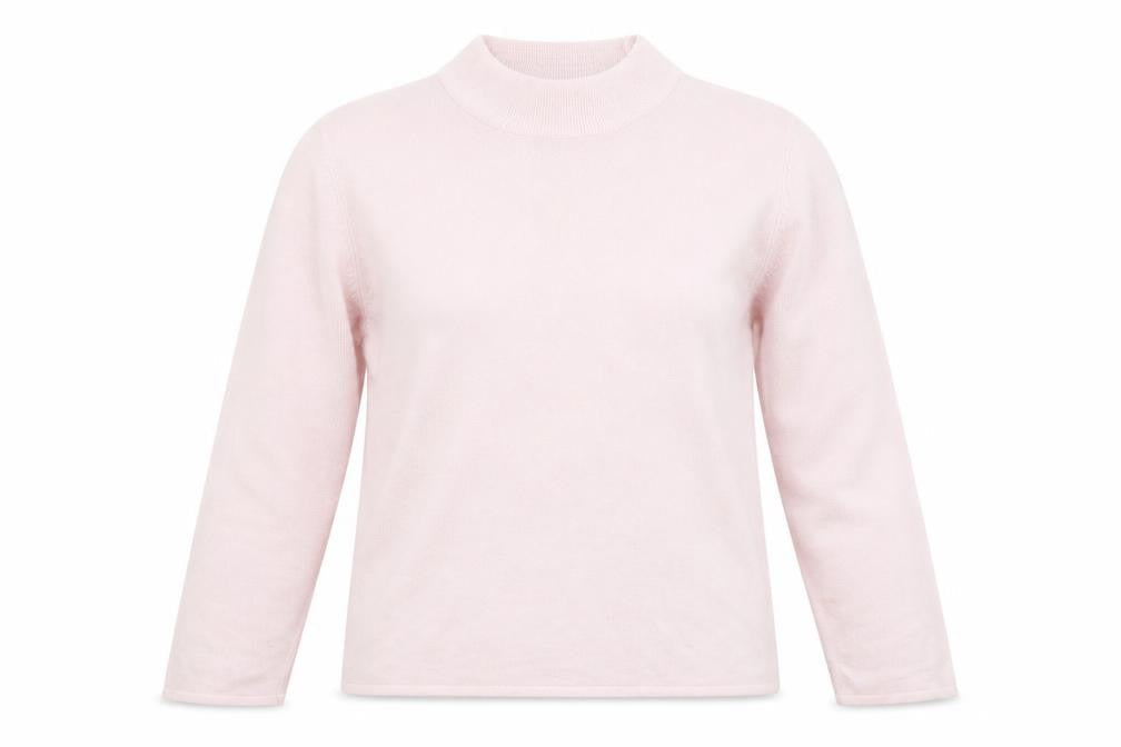 Bonmarché Womens Pink High Neck Acrylic Pullover Jumper Size M