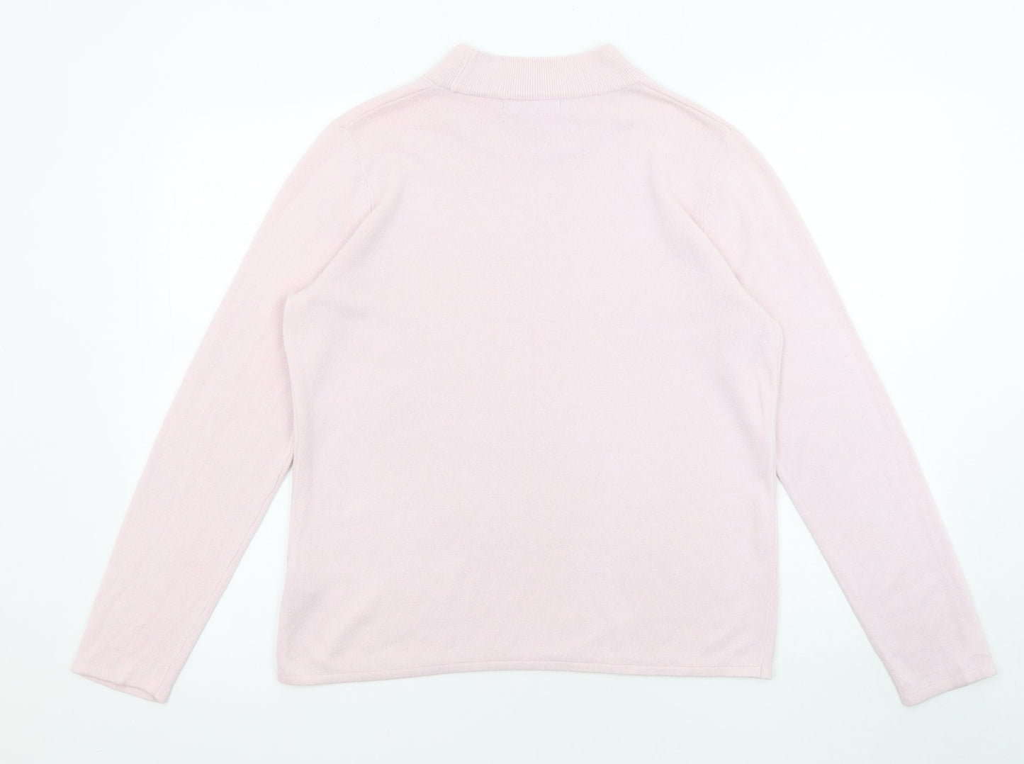 Bonmarché Womens Pink High Neck Acrylic Pullover Jumper Size M