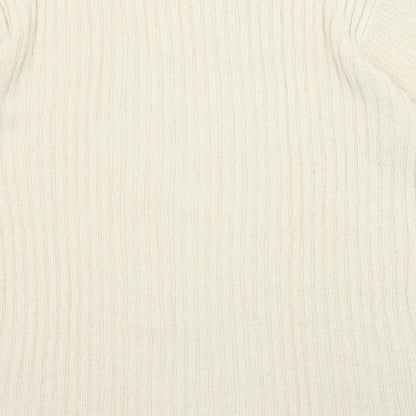 Orvis Womens Beige V-Neck Silk Pullover Jumper Size S