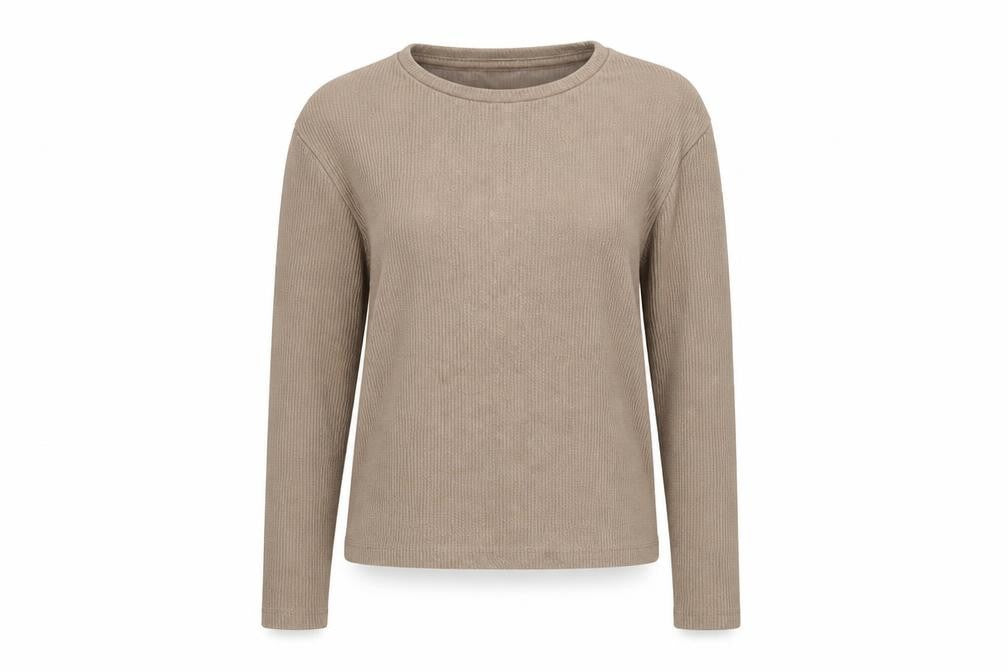 Stradivarius Womens Brown Round Neck Acrylic Pullover Jumper Size M