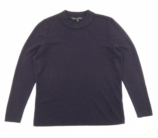 Bonmarché Womens Blue High Neck Acrylic Pullover Jumper Size 16