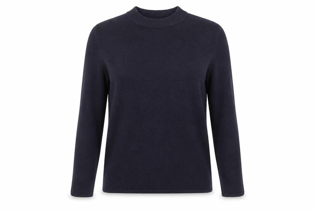 Bonmarché Womens Blue High Neck Acrylic Pullover Jumper Size 16