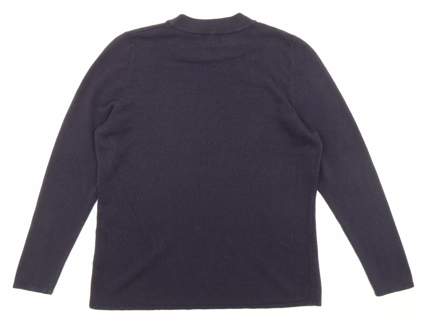Bonmarché Womens Blue High Neck Acrylic Pullover Jumper Size 16