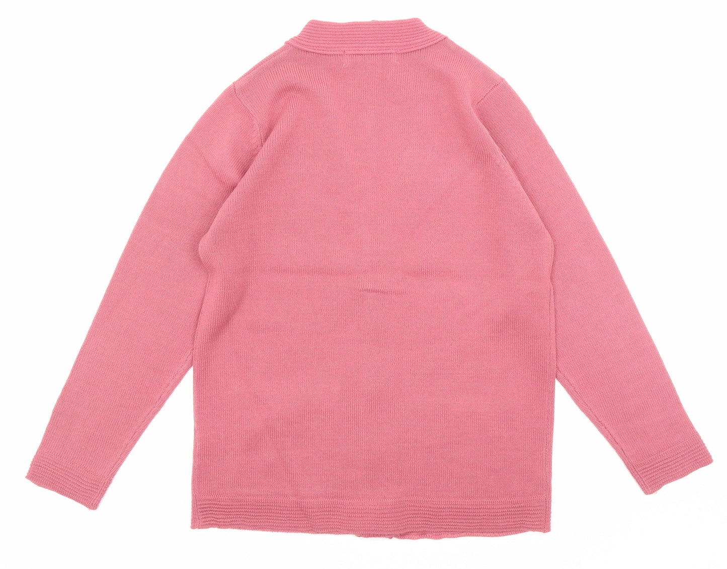 Pure & Natural Womens Pink V-Neck Acrylic Cardigan Jumper Size S - Floral