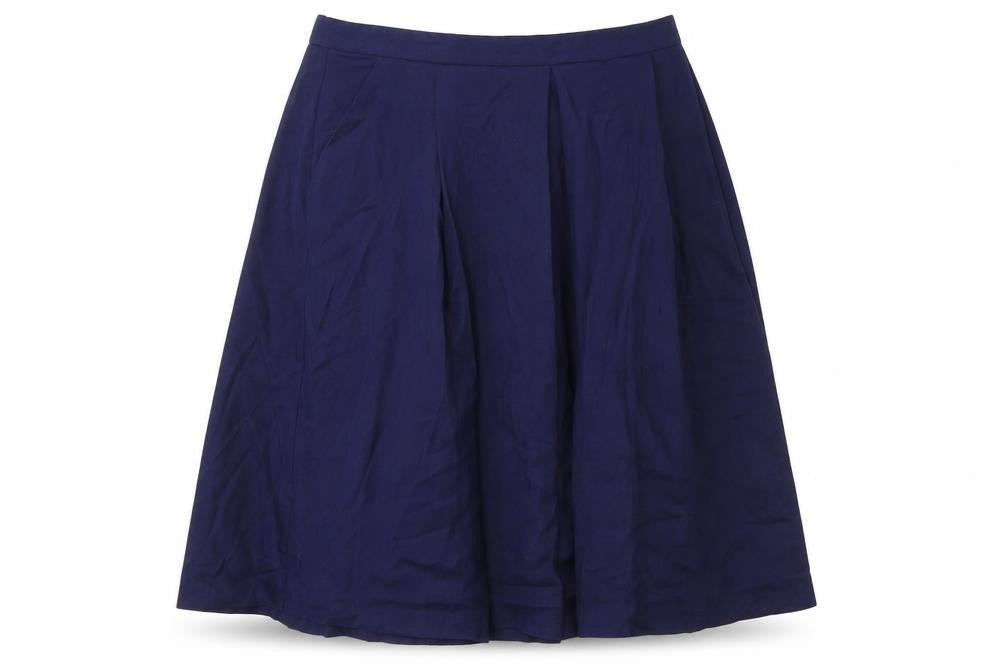 Precis Womens Blue Viscose Flare Skirt Size 12 Zip