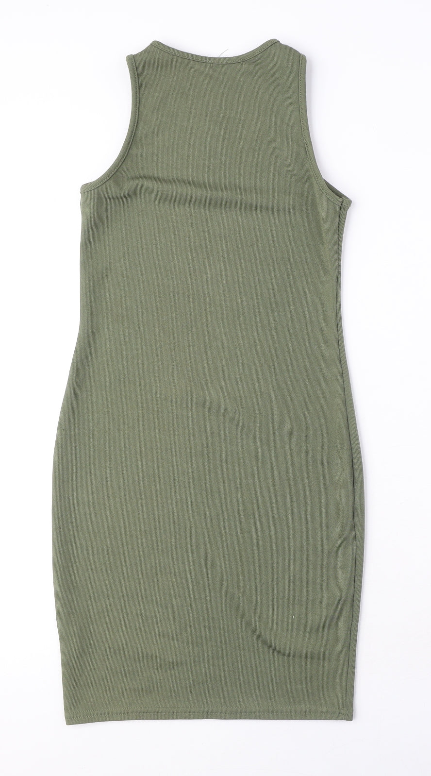 I SAW IT FIRST Womens Green Polyester Mini Size 4 Round Neck Pullover - Ribbed