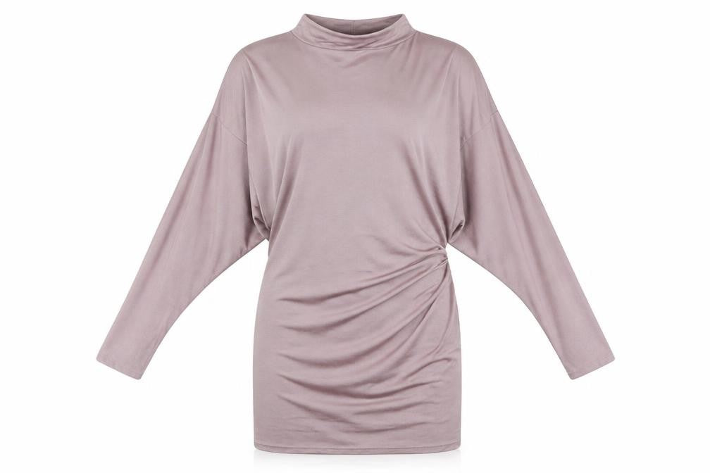 Zara Womens Purple Polyester Mini Size M Mock Neck Zip