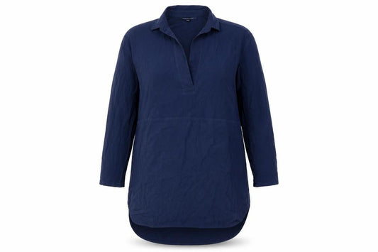 French Connection Womens Blue Polyester Shirt Dress Size 10 Collared Pullover