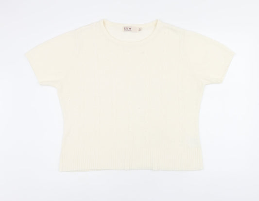 EWM Womens Beige Round Neck Acrylic Pullover Jumper Size 18 - Size 18-20