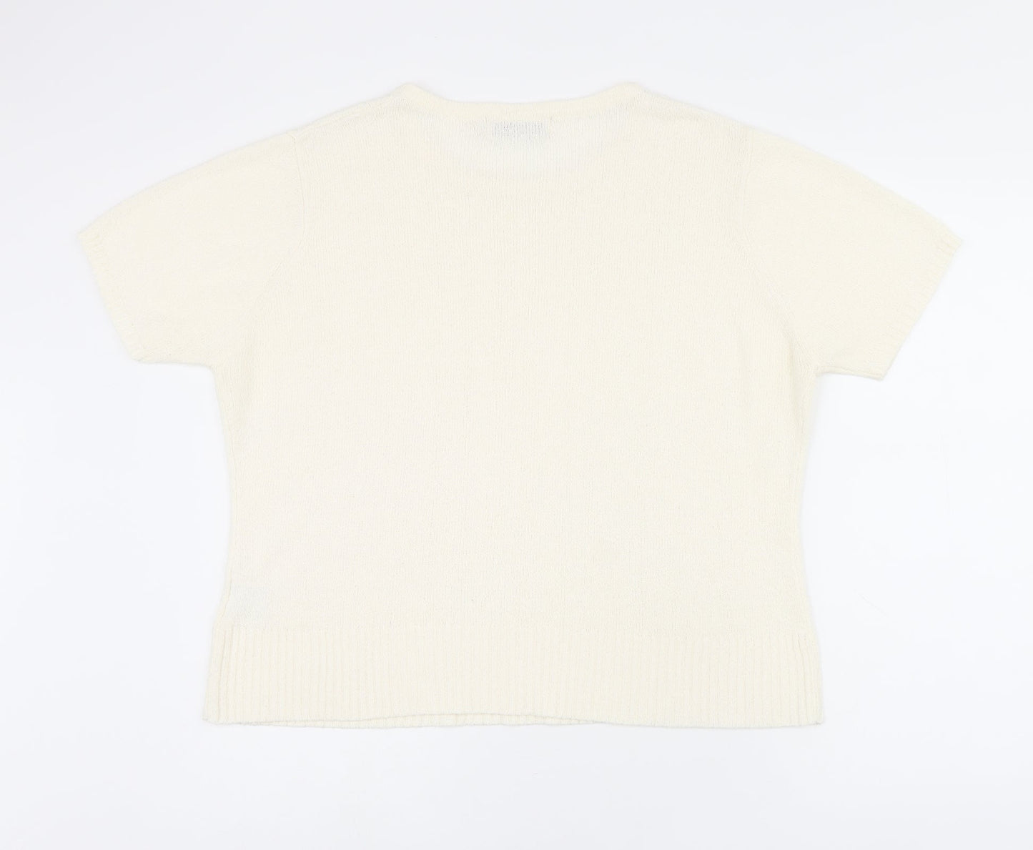 EWM Womens Beige Round Neck Acrylic Pullover Jumper Size 18 - Size 18-20