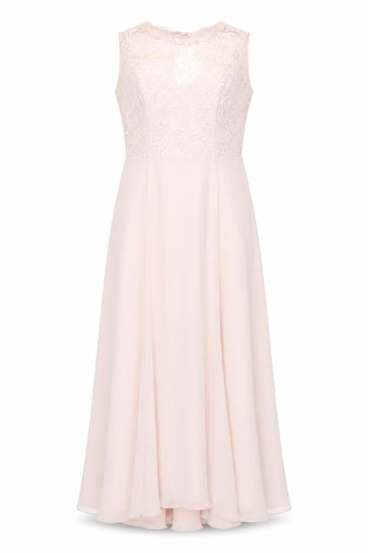 Vivian Diamond Womens Pink Polyester Maxi Size 14 Boat Neck Zip - Blush