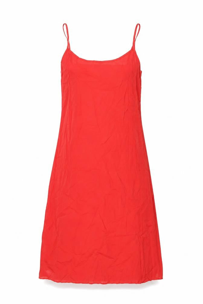 Marks & Spencer Womens Red Cotton Tank Dress Size 6 Scoop Neck Pullover