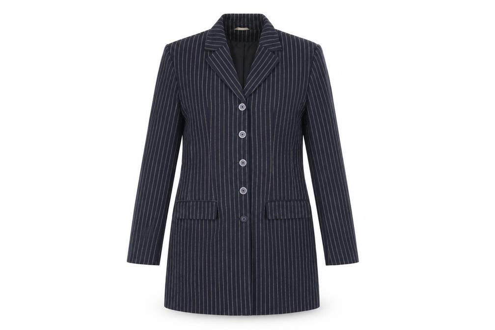 Yessica Womens Blue Striped Jacket Blazer Size 14 Button