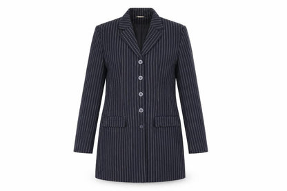 Yessica Womens Blue Striped Jacket Blazer Size 14 Button