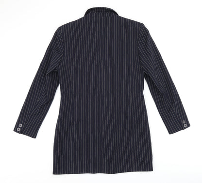 Yessica Womens Blue Striped Jacket Blazer Size 14 Button