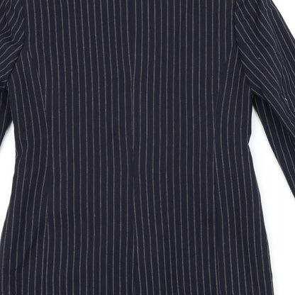 Yessica Womens Blue Striped Jacket Blazer Size 14 Button