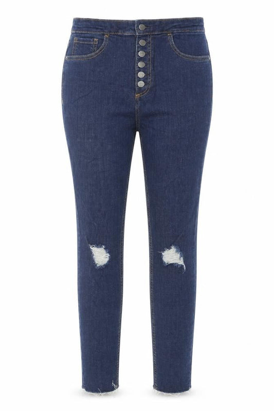 Pull&Bear Womens Blue Cotton Skinny Jeans Size 10 L27 in Regular Zip