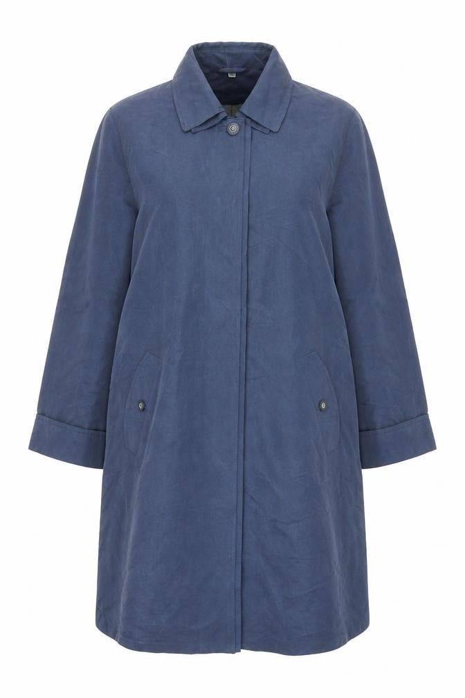 London Fog Womens Blue Overcoat Coat Size 14 Button