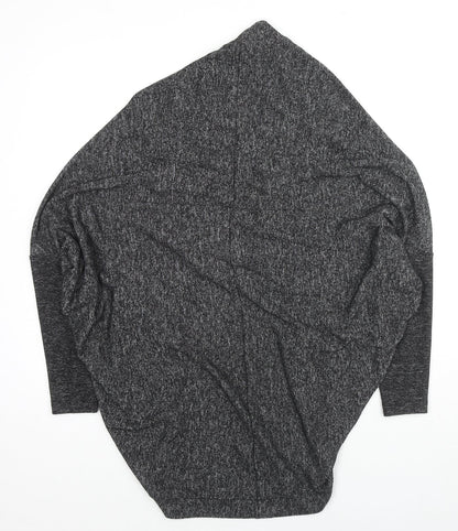 Label Lab Womens Grey V-Neck Polyester Cardigan Jumper Size S