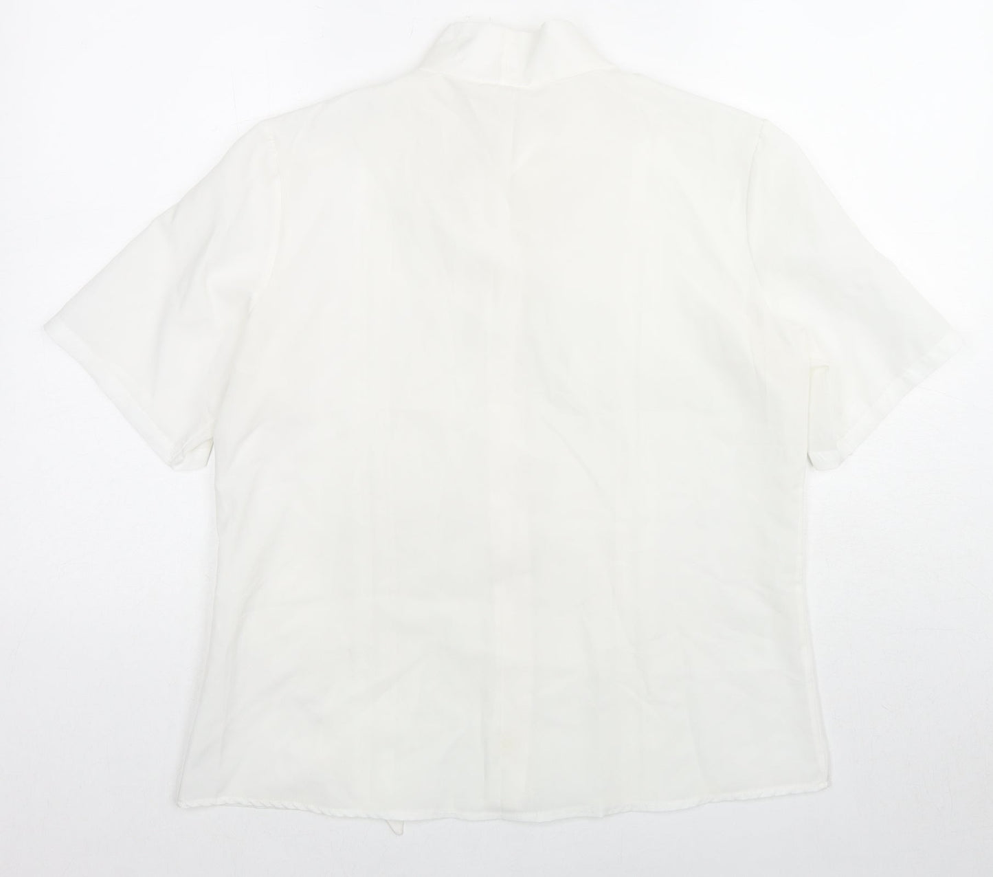C&A Womens White Polyester Basic Button-Up Size 16 Collared