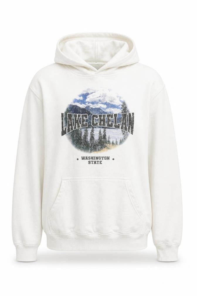 PRETTYLITTLETHING Womens White Polyester Pullover Hoodie Size S Pullover - Lake Chelan, Washington