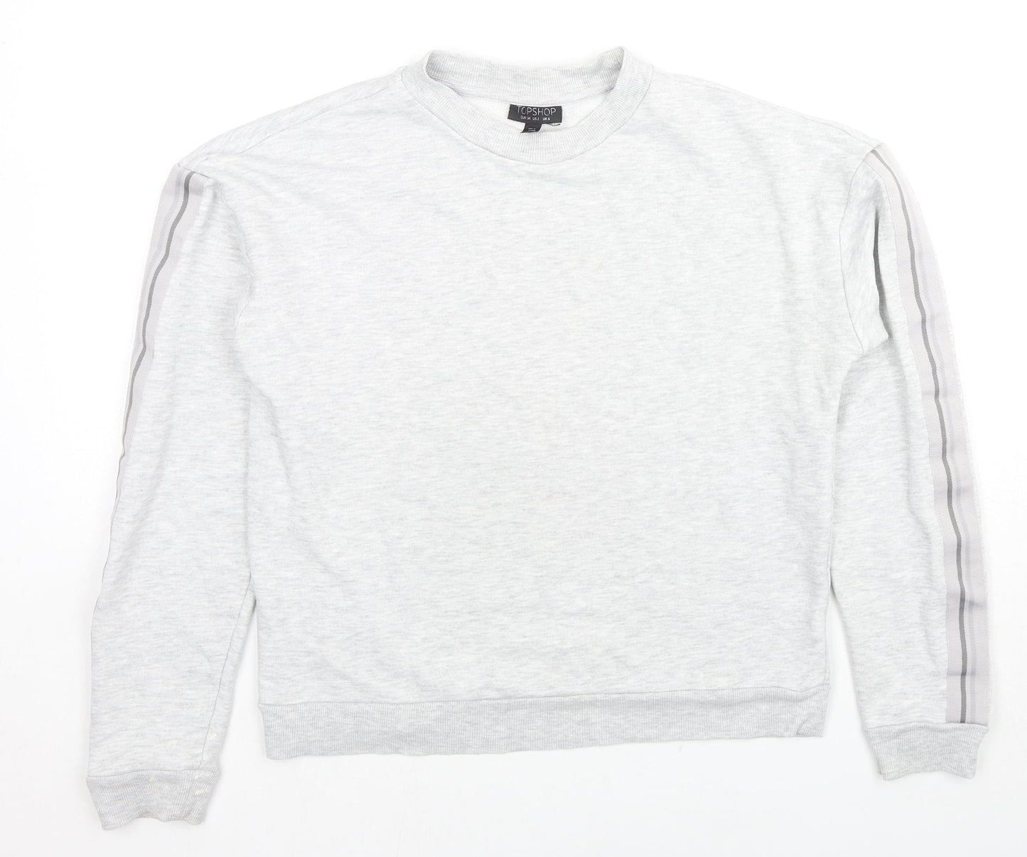 Topshop Womens Grey Cotton Pullover Sweatshirt Size 6 Pullover