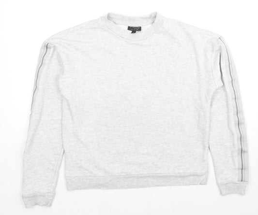 Topshop Womens Grey Cotton Pullover Sweatshirt Size 6 Pullover