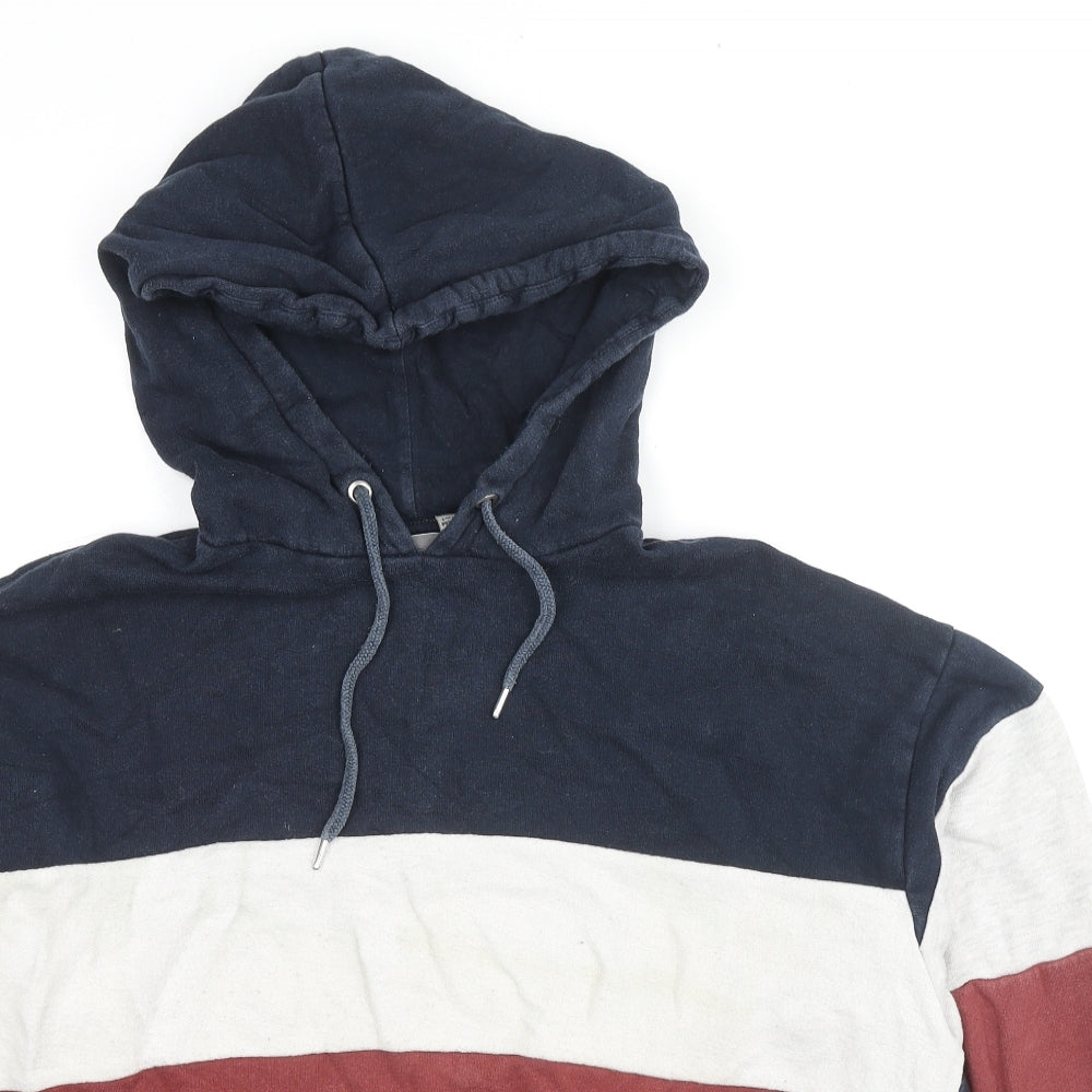 ASOS Mens Multicoloured Cotton Pullover Hoodie Size XS - Colourblock Pattern