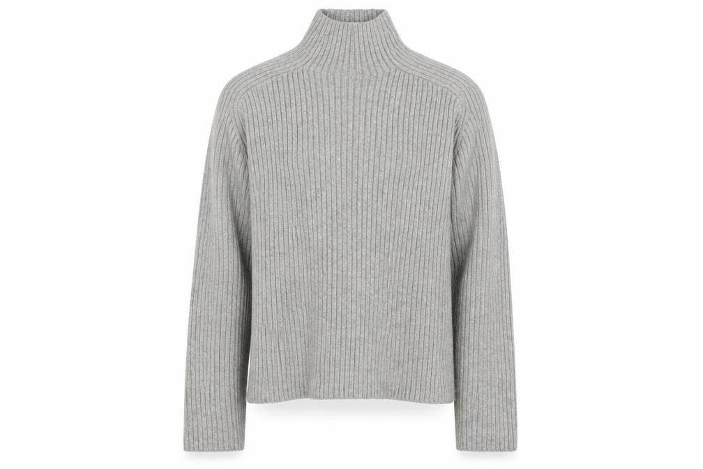 H&M Mens Grey High Neck Polyester Pullover Jumper Size S Long Sleeve