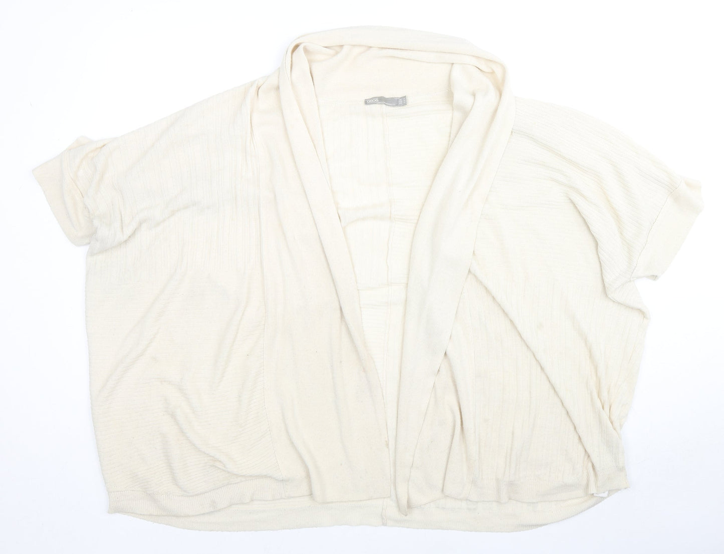 ASOS Womens Beige V-Neck Acrylic Cape Jumper Size M