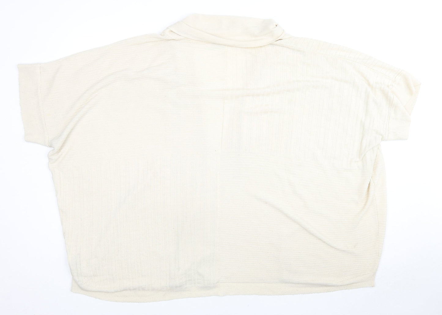 ASOS Womens Beige V-Neck Acrylic Cape Jumper Size M