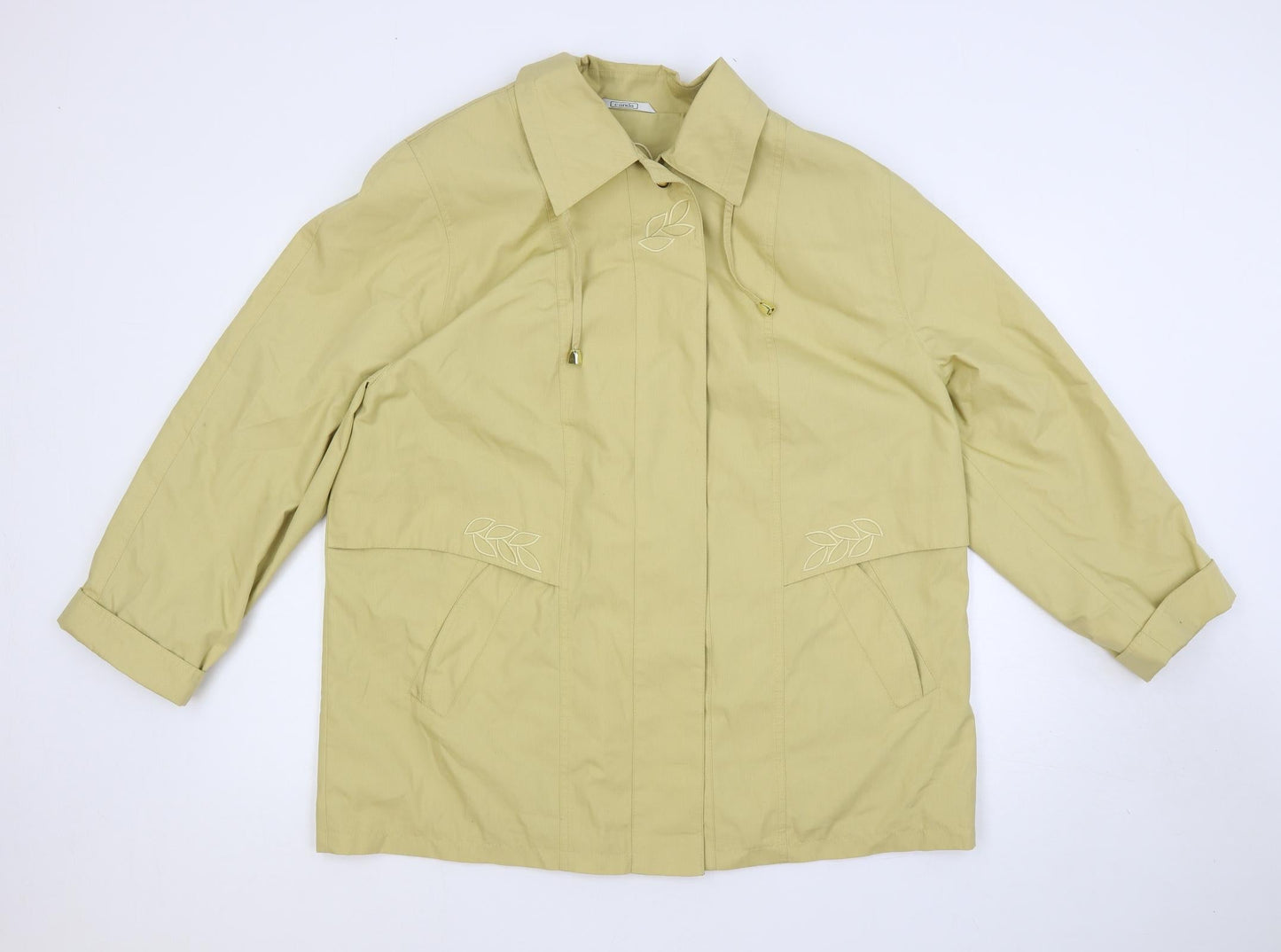 Canda Womens Beige Jacket Size XL Button - Embroidered