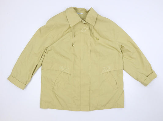 Canda Womens Beige Jacket Size XL Button - Embroidered
