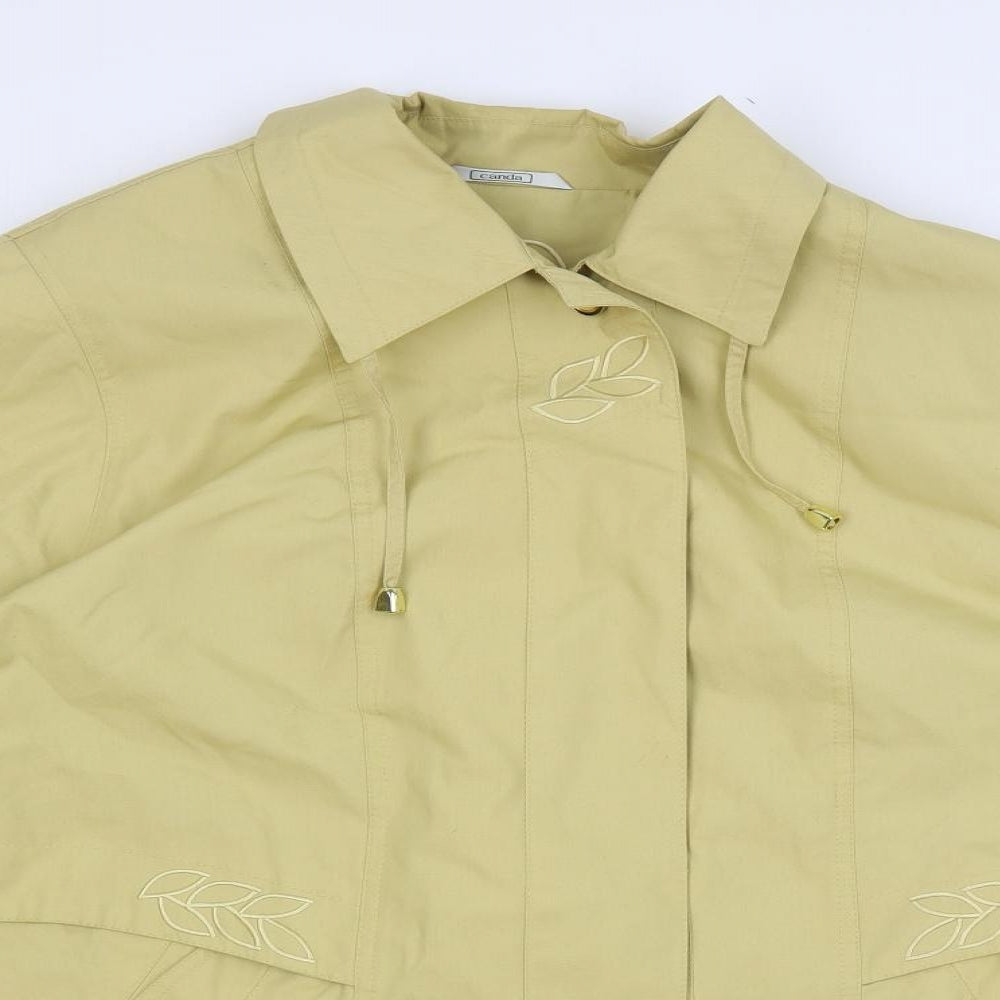 Canda Womens Beige Jacket Size XL Button - Embroidered