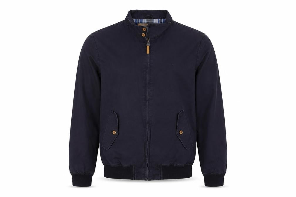 BS Mens Blue Biker Jacket Size S Zip