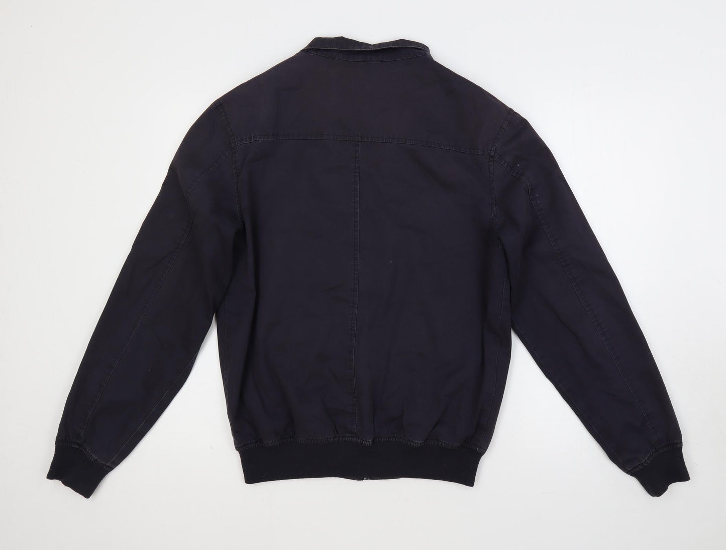 BS Mens Blue Biker Jacket Size S Zip