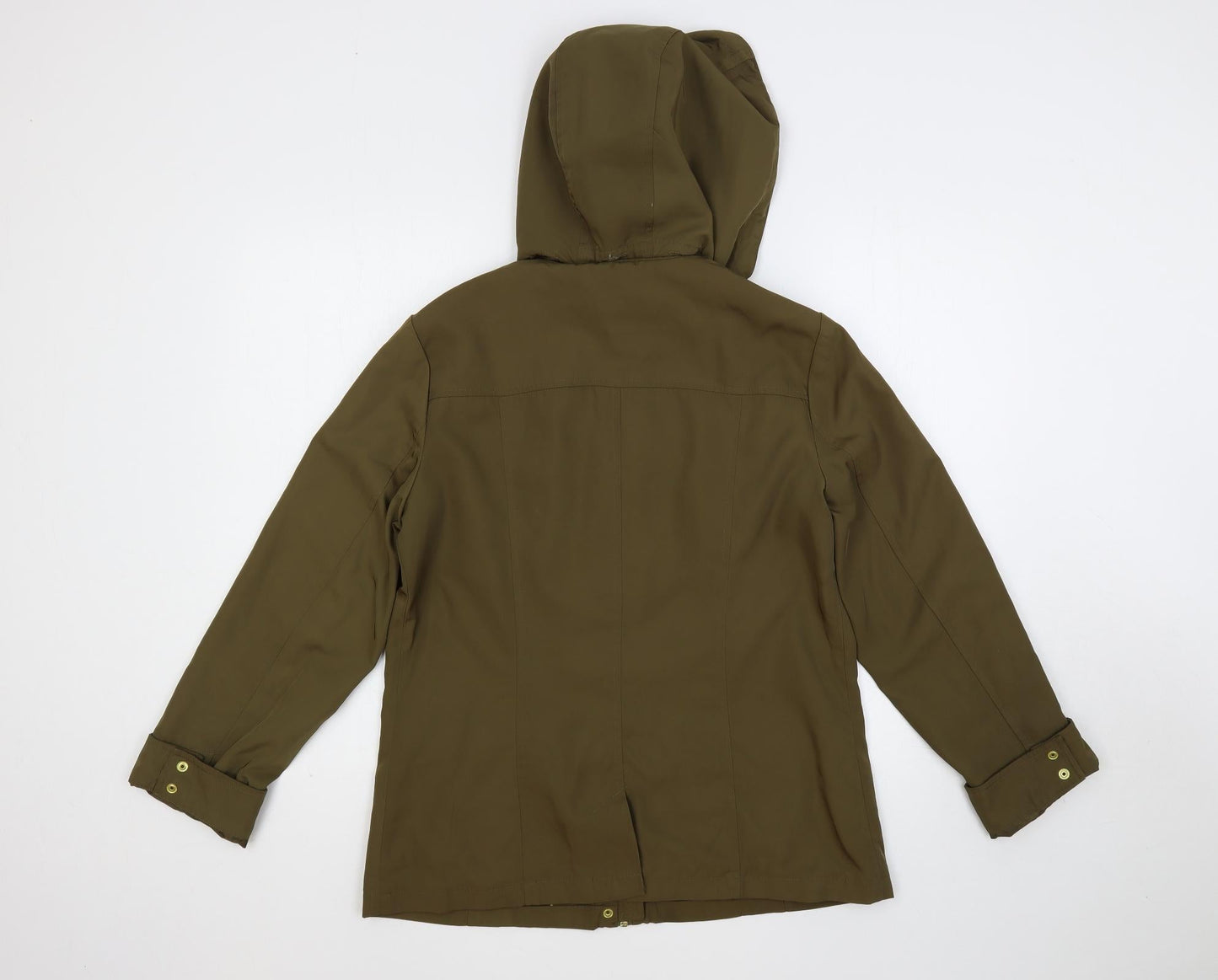 Clasic Womens Green Jacket Size 12 Zip - Hooded