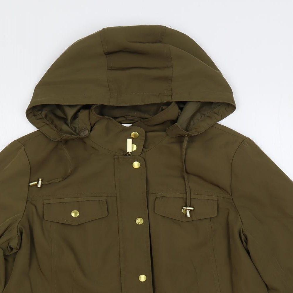 Clasic Womens Green Jacket Size 12 Zip - Hooded